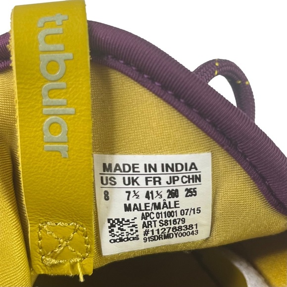Adidas Tubular Purple Suede Athletic Shoes Mens Size‎ 8 - Picture 9 of 12